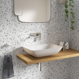 positano blue terrazzo cloakroom