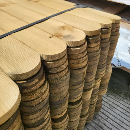 Planed & Treated Round Top Pales